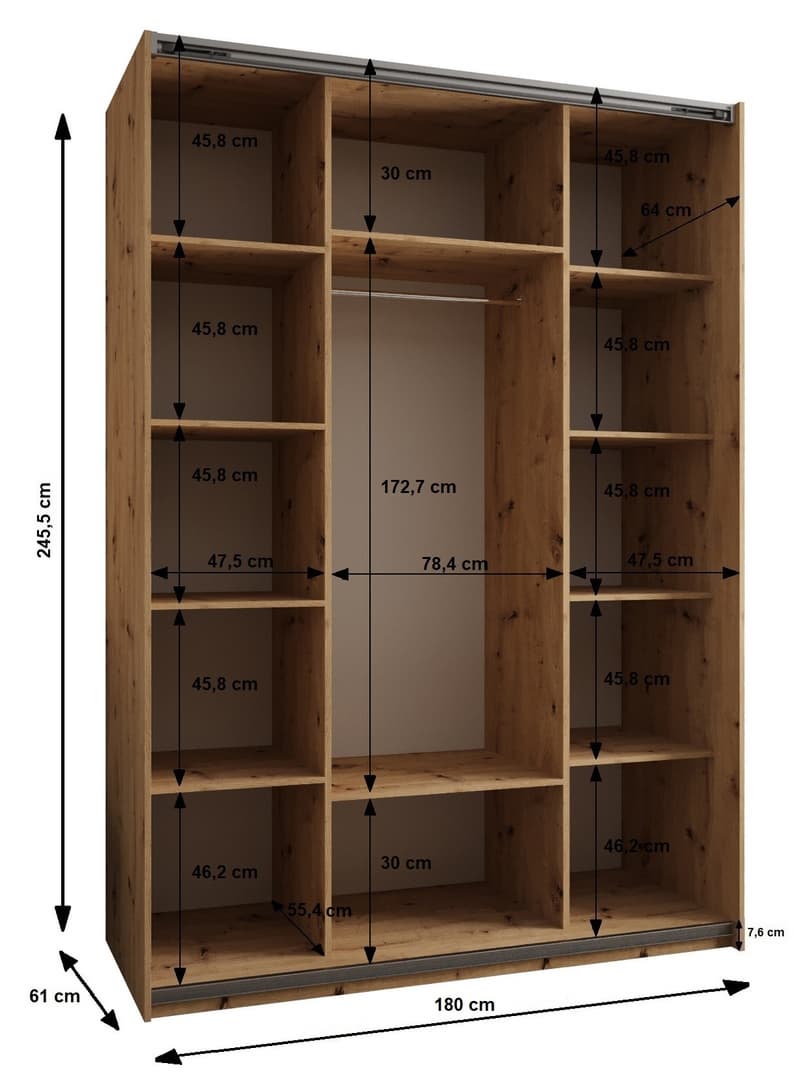 Trosa III Sliding Door Wardrobe 180cm