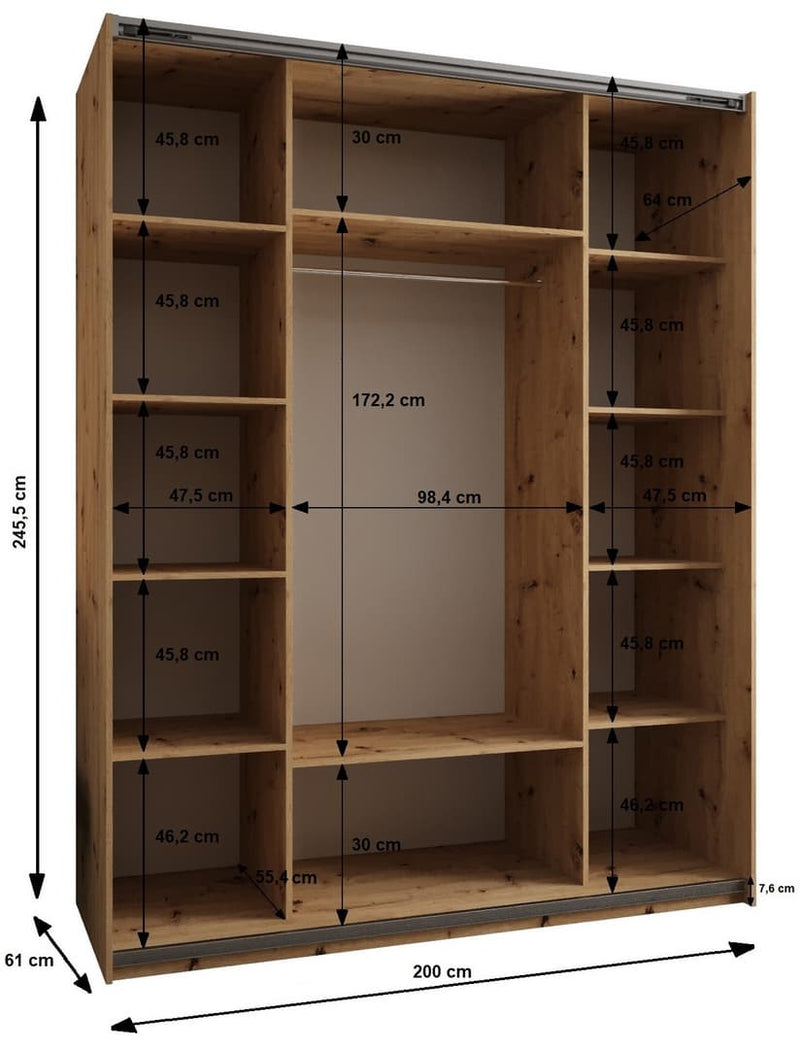 Trosa IV Sliding Door Wardrobe 200cm