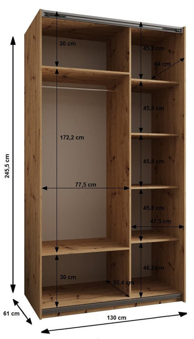 Trosa IV Sliding Door Wardrobe 130cm