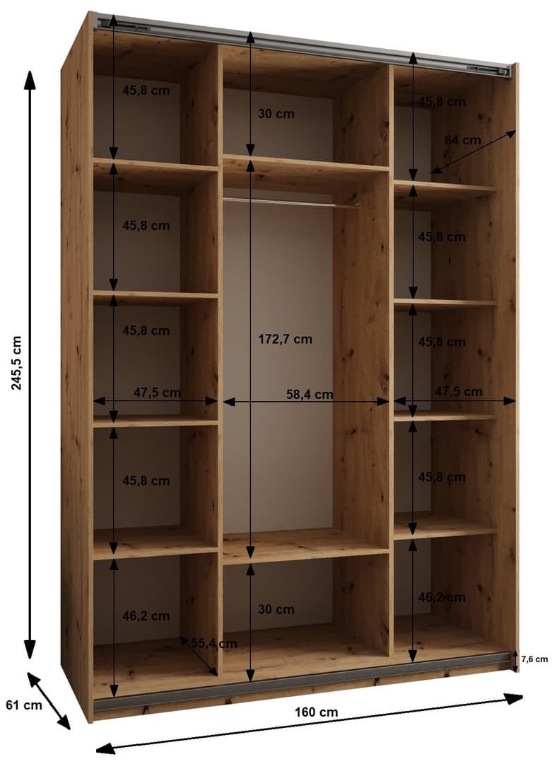 Trosa I Sliding Door Wardrobe 160cm