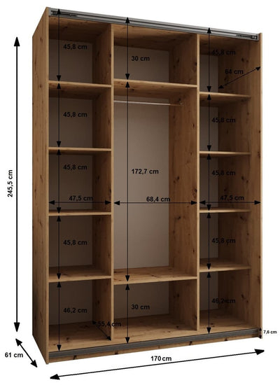 Trosa IV Sliding Door Wardrobe 170cm