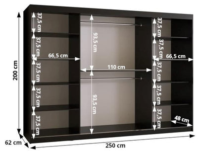 Marsylia II Sliding Door Wardrobe 250cm