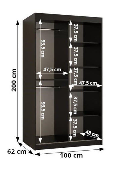 Marsylia II Sliding Door Wardrobe 100cm