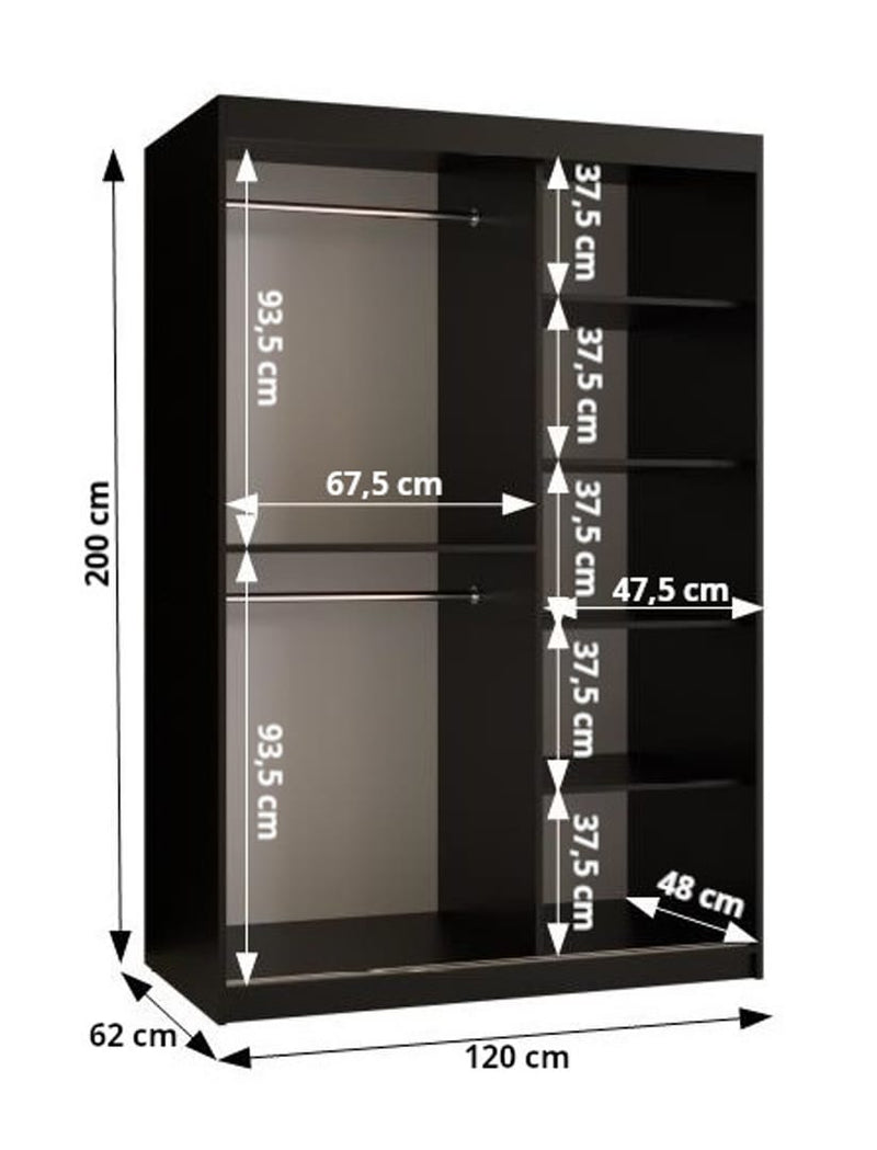 Osaka Sliding Door Wardrobe 120cm