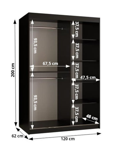 Bilund Sliding Door Wardrobe 120cm