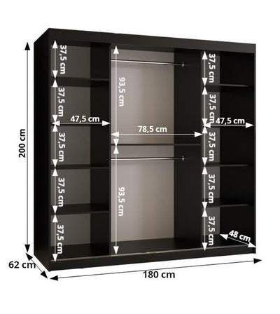 Bilund I Sliding Door Wardrobe 180cm