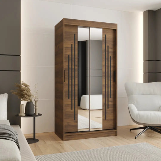 Rubino Y1 Sliding Door Wardrobe 100cm