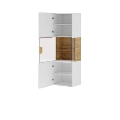 Toledo 07 Wall Hung Cabinet 53cm [Front White Gloss & San Remo Oak with White Matt Carcass] - Interior Layout