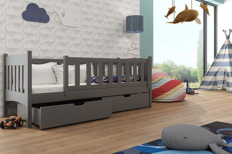 Wooden Single Bed Gucio with Storage