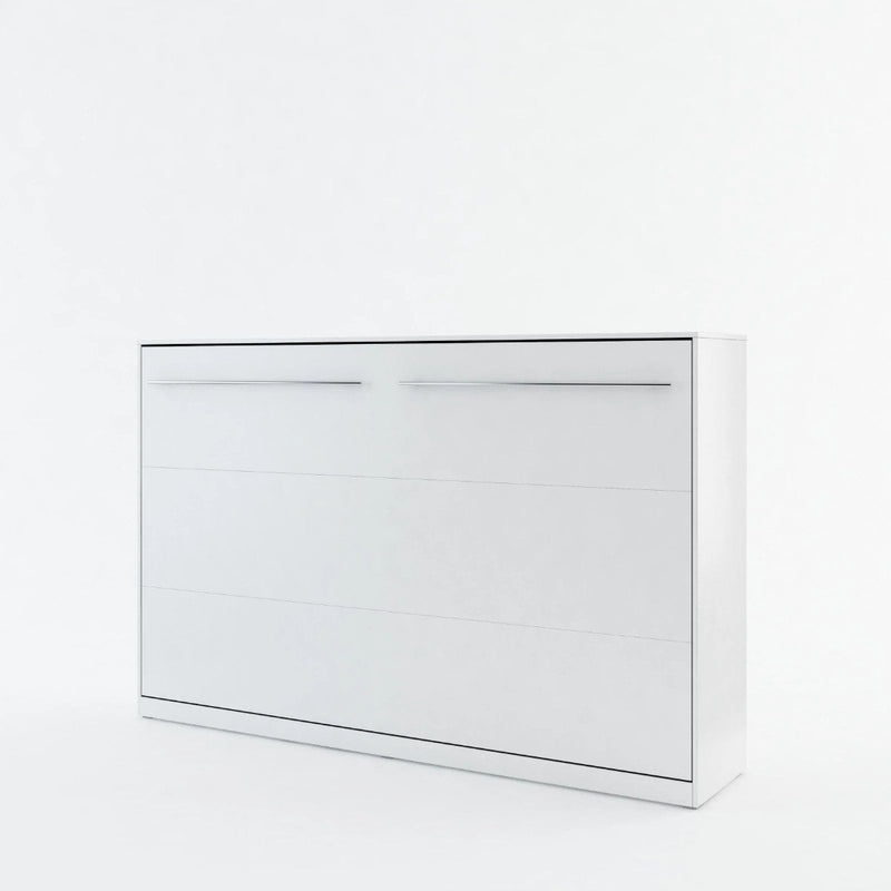 CP-05 Horizontal Wall Bed Concept Pro 120cm with Over Bed Unit [White Matt] - White Background