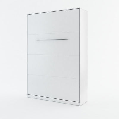 CP-01 Vertical Wall Bed Concept Pro 140cm with Storage Cabinets [White Matt] - White Background