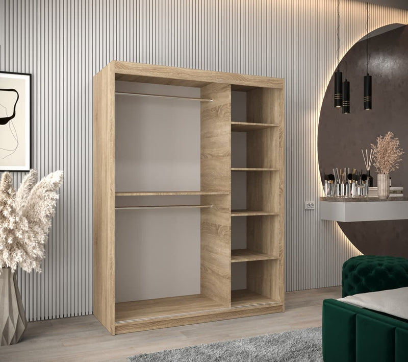 Boliwia Sliding Door Wardrobe 150cm [Oak] - Interior Image