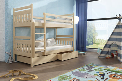 Wooden Bunk Bed Adas with Storage [Pine] - Product Arrangement #1
