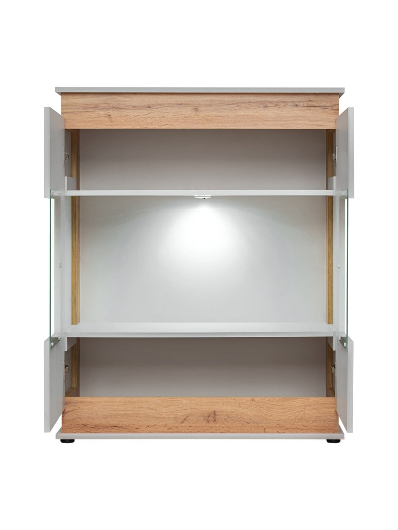 Berlin Display Cabinet 90cm [White] - Interior Image