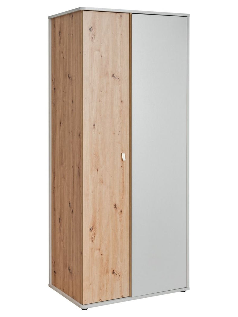 Vivero Hinged Wardrobe 84cm [Oak] - White Background