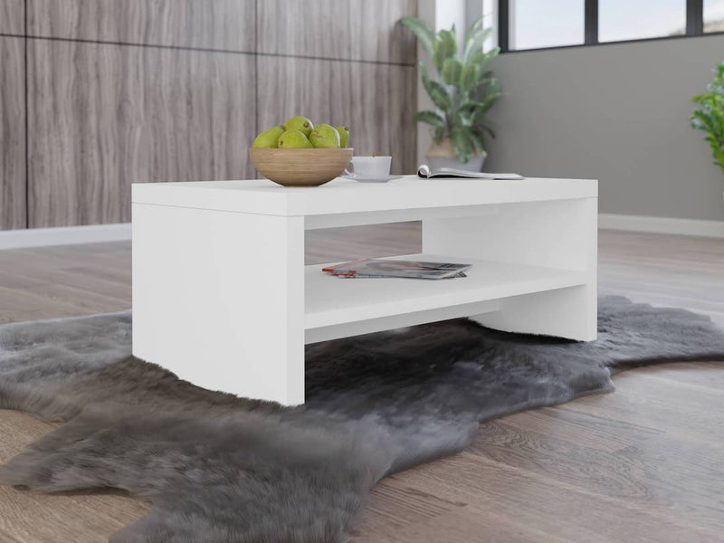 Amber Coffee Table 110cm [White] - Lifestyle Image