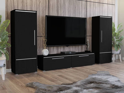 Amber Living Room Set [Black] - Lifestyle Image