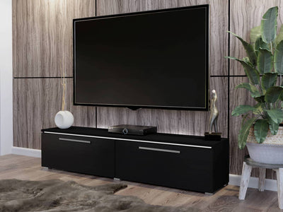 Amber TV Cabinet 160cm [Black] - Lifestyle Image
