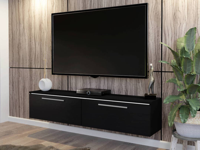 Amber TV Cabinet 160cm [Black] - Lifestyle Image [2]