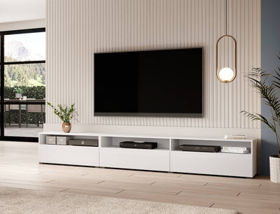Baros 40 TV Cabinet 270cm [White] - Lifestyle Image