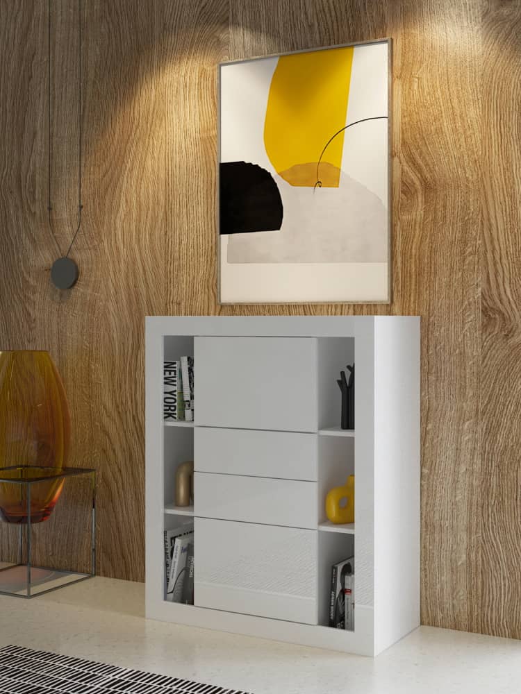 Zena 46 Display Cabinet 90cm [White]  - Lifestyle Image