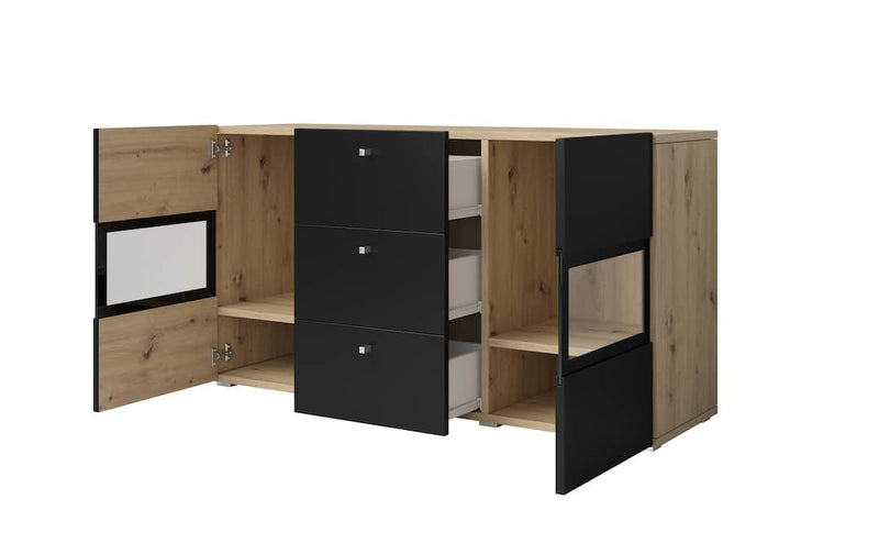 Baros 26 - Sideboard Cabinet 132cm [Black] - Interior Image