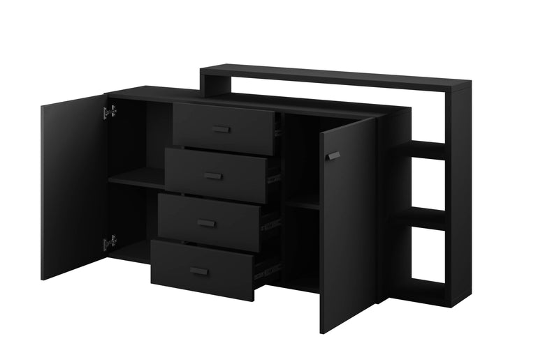 Bota 27 Sideboard Cabinet 180cm [Black] - White Background 2