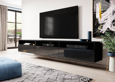 Athens 40 TV Cabinet 270cm [Black] - Lifestyle Image