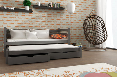 Tosia Double Bed with Trundle [Graphite] - Lifestyle Image 