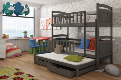 Viki Bunk Bed with Trundle and Storage [Graphite] - Product Arrangement #2