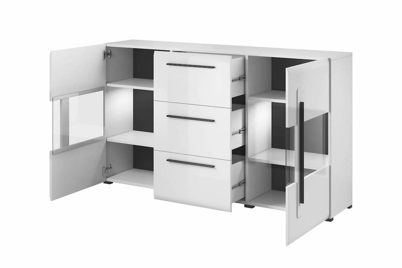 Tulsa 28 Display Cabinet 180cm [White] - Interior Layout