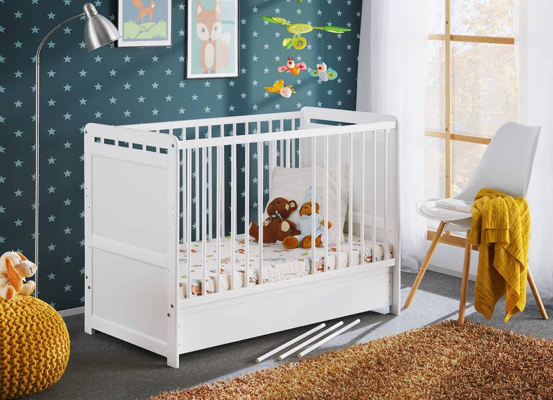 Tymek Cot Bed [White] - with Optional Drawer 
