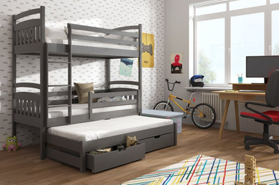 Alan Bunk Bed with Trundle and Storage [Graphite]- Product Arrangement #1