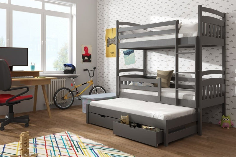 Alan Bunk Bed with Trundle and Storage [Graphite]- Product Arrangement 