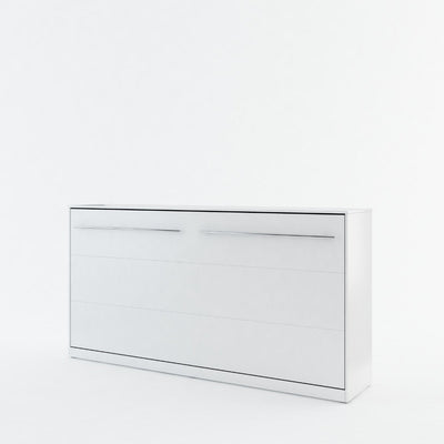 CP-06 Horizontal Wall Bed Concept Pro 90cm with Over Bed Unit [White Matt] - White Background
