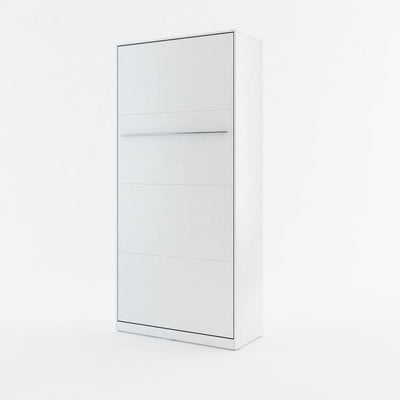 CP-03 Vertical Wall Bed Concept Pro 90cm with Storage Cabinet [White Matt] - White Background