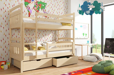 Wooden Bunk Bed Gabi with Storage [Pine] - Product Arrangement #1