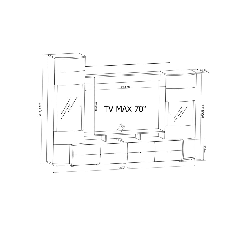 Gate Entertaintment Unit For TVs Up To 70"