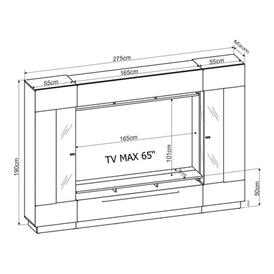 Nata Entertainment Unit For TVs Up To 65"