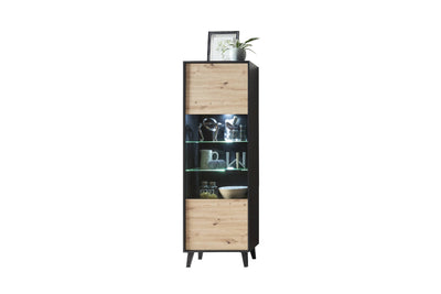 Artona 10 Tall Display Cabinet 65cm [Oak] - White Background 2