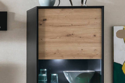 Artona 31 Tall Display Cabinet 65cm [Oak] - Top Cabinet Image