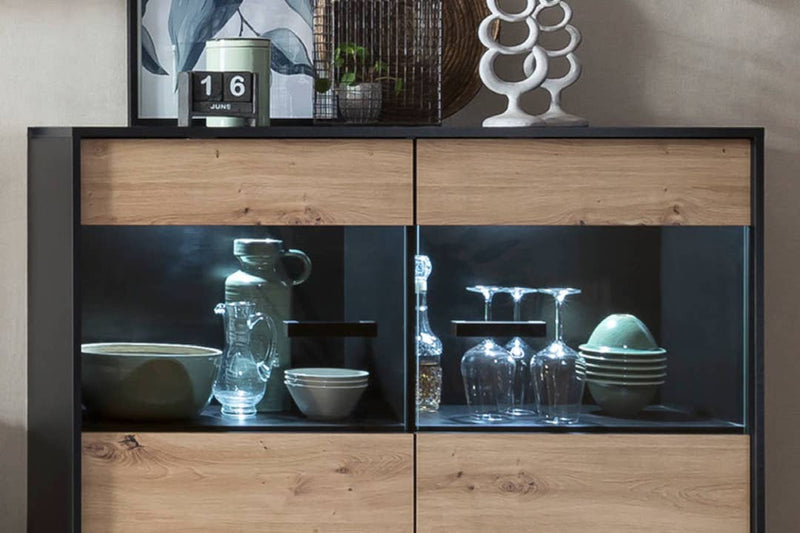 Artona VA Living Room Set [Oak] - Shelves Image