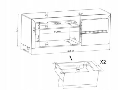 Mosaic 05 TV Cabinet with Drawers