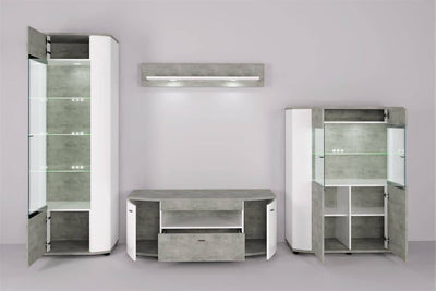 Rondo 10 Tall Display Cabinet 70cm [Concrete Grey]