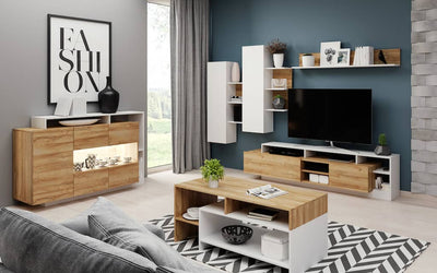Alva Living Room Set [White] - Lifestyle Image