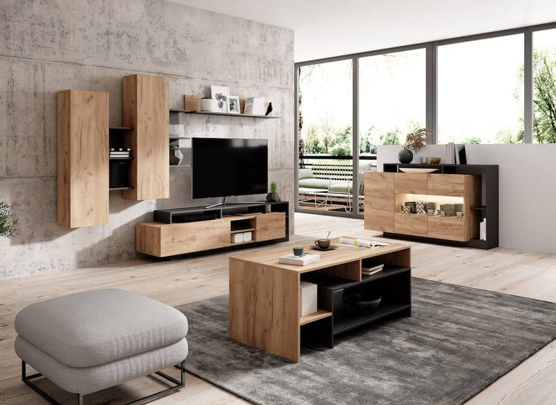 Alva Living Room Set [Black] - Lifestyle Image