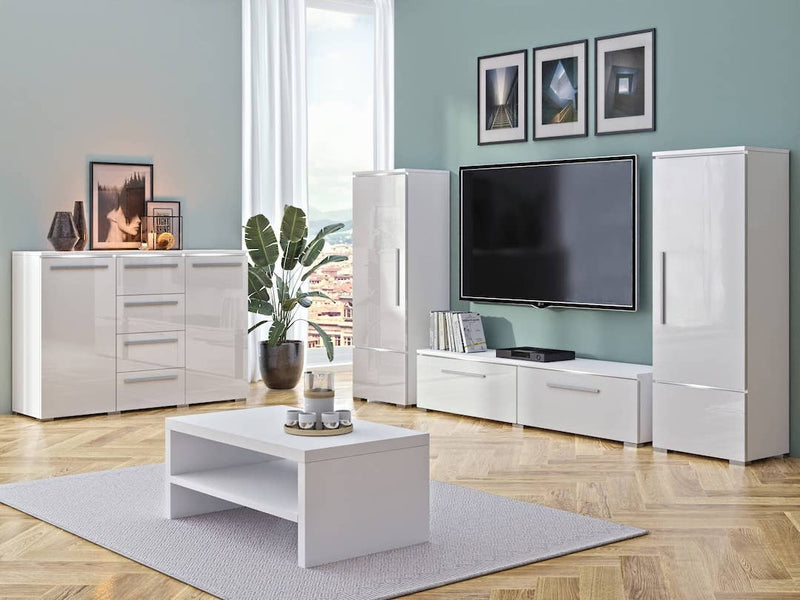 Amber Living Room Set [White] - Lifestyle Image