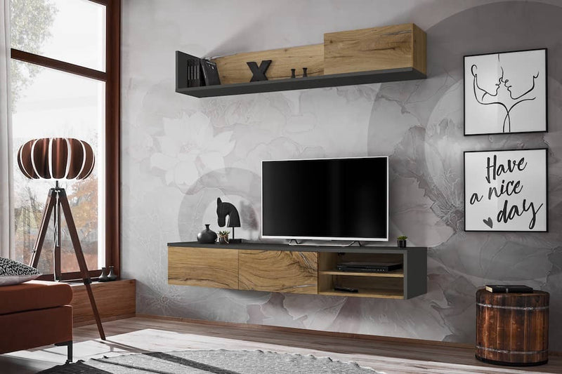 Dallas TV Entertainment Unit For TVs Up To 75" [Grey] - Lifestyle Image 