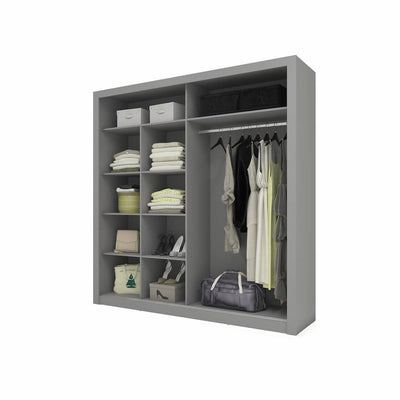 Arti 8 - 2 Sliding Door Wardrobe 203cm [Grey] - Internal Layout With Clothes