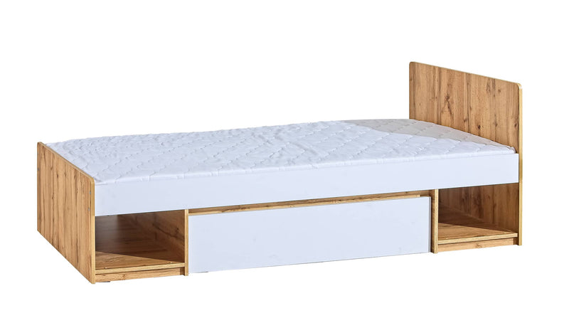 Arca AR9 Bed with Drawer [Oak Wotan] - White Background